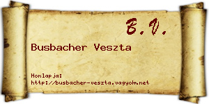 Busbacher Veszta névjegykártya